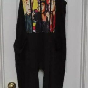 Drop Crotch Romper w/Salt N Pepa Graphic Print Black XL